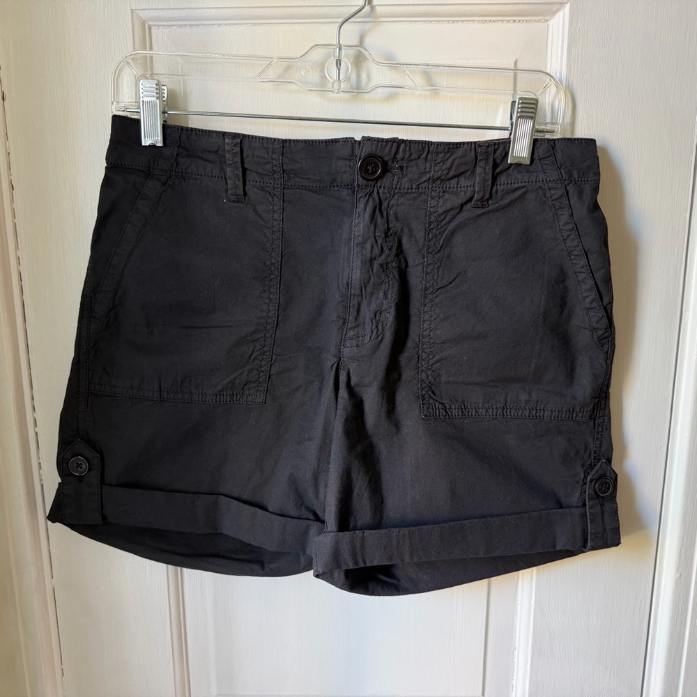 Sanctuary From Anthropologie Black Roll-Cuff Utility Shorts Women’s Size 27